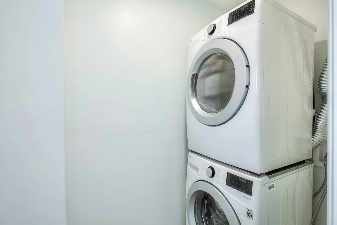 stacked laundry machines