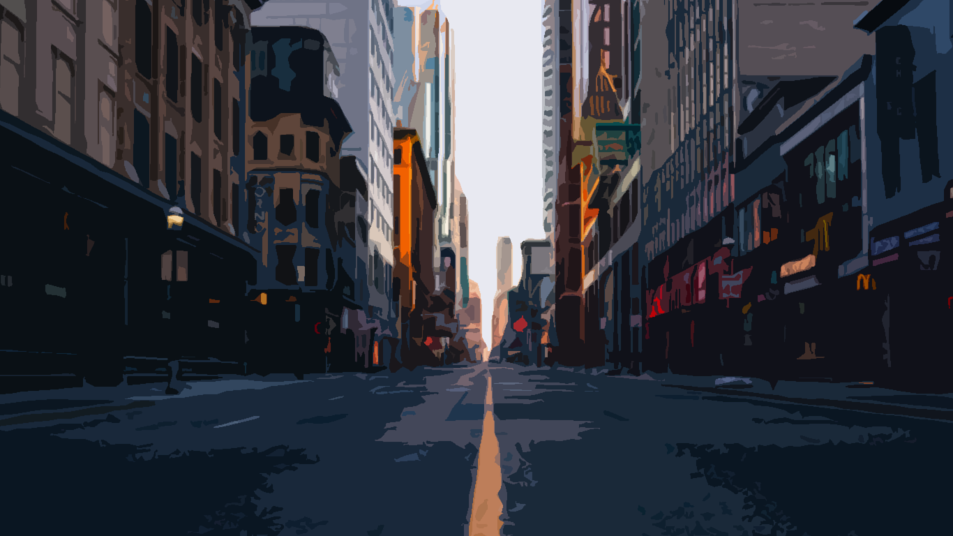 illustration of an empty downtown street