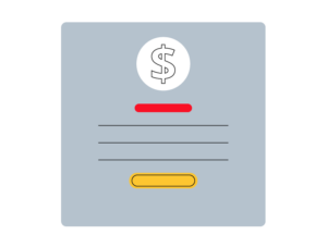an illustration of a document with a dollar sign