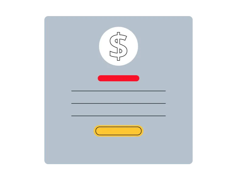 an illustration of a document with a dollar sign