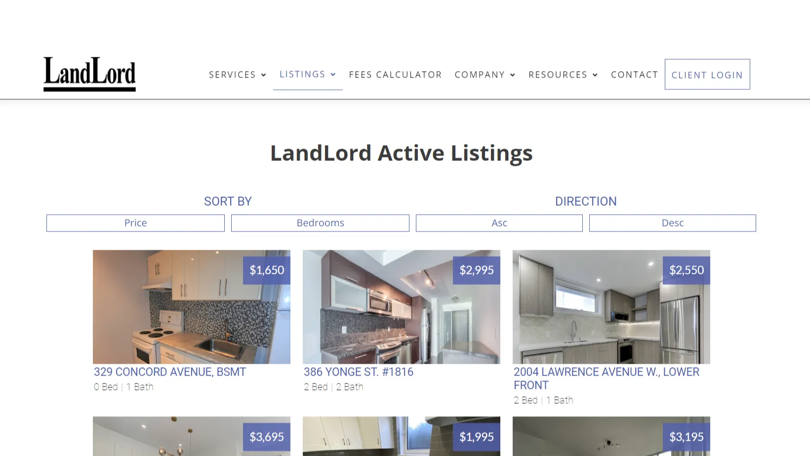 Screenshot of a Listing Rental Property page