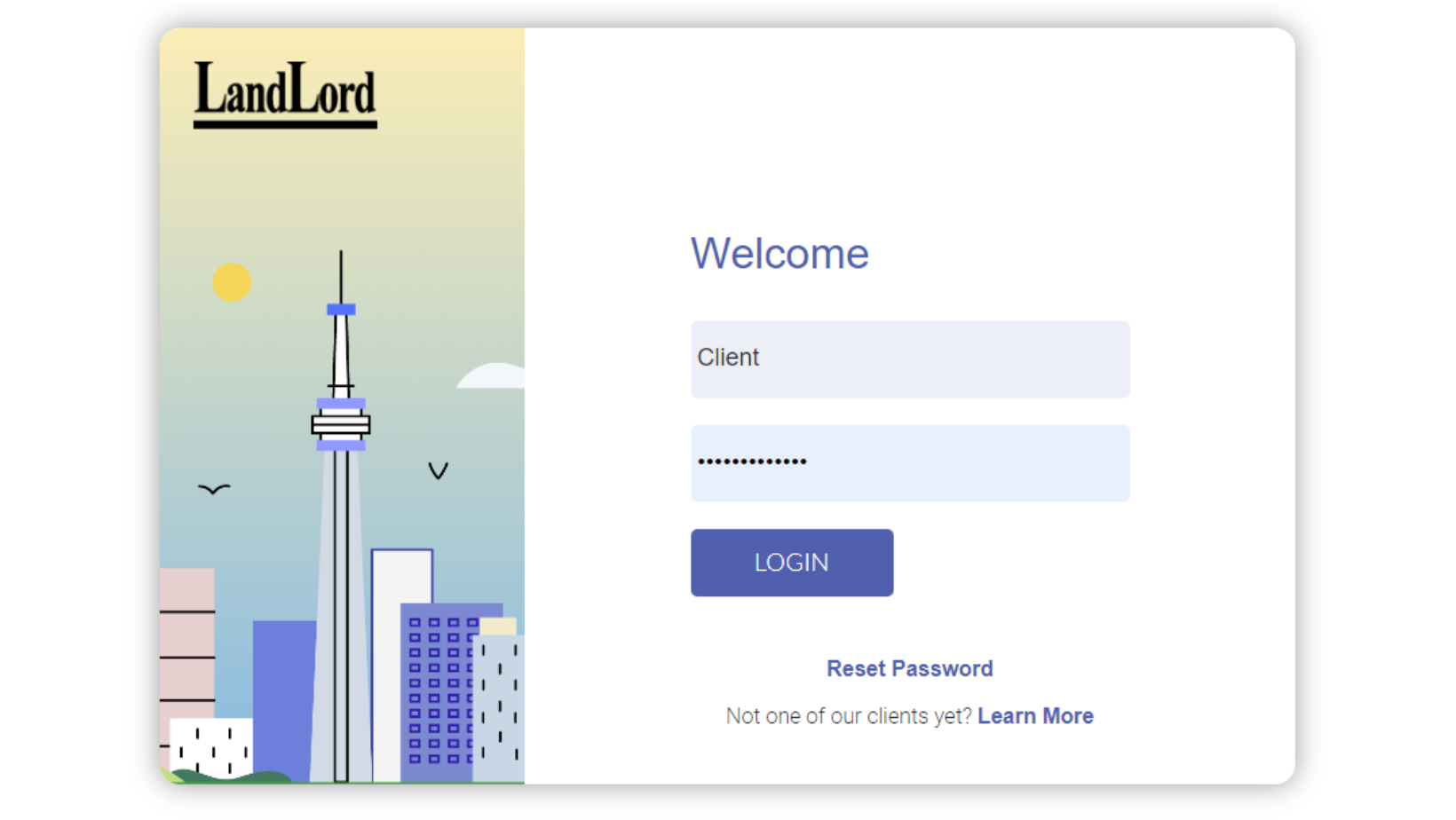 A screenshot of a computer Landlord property management portal
