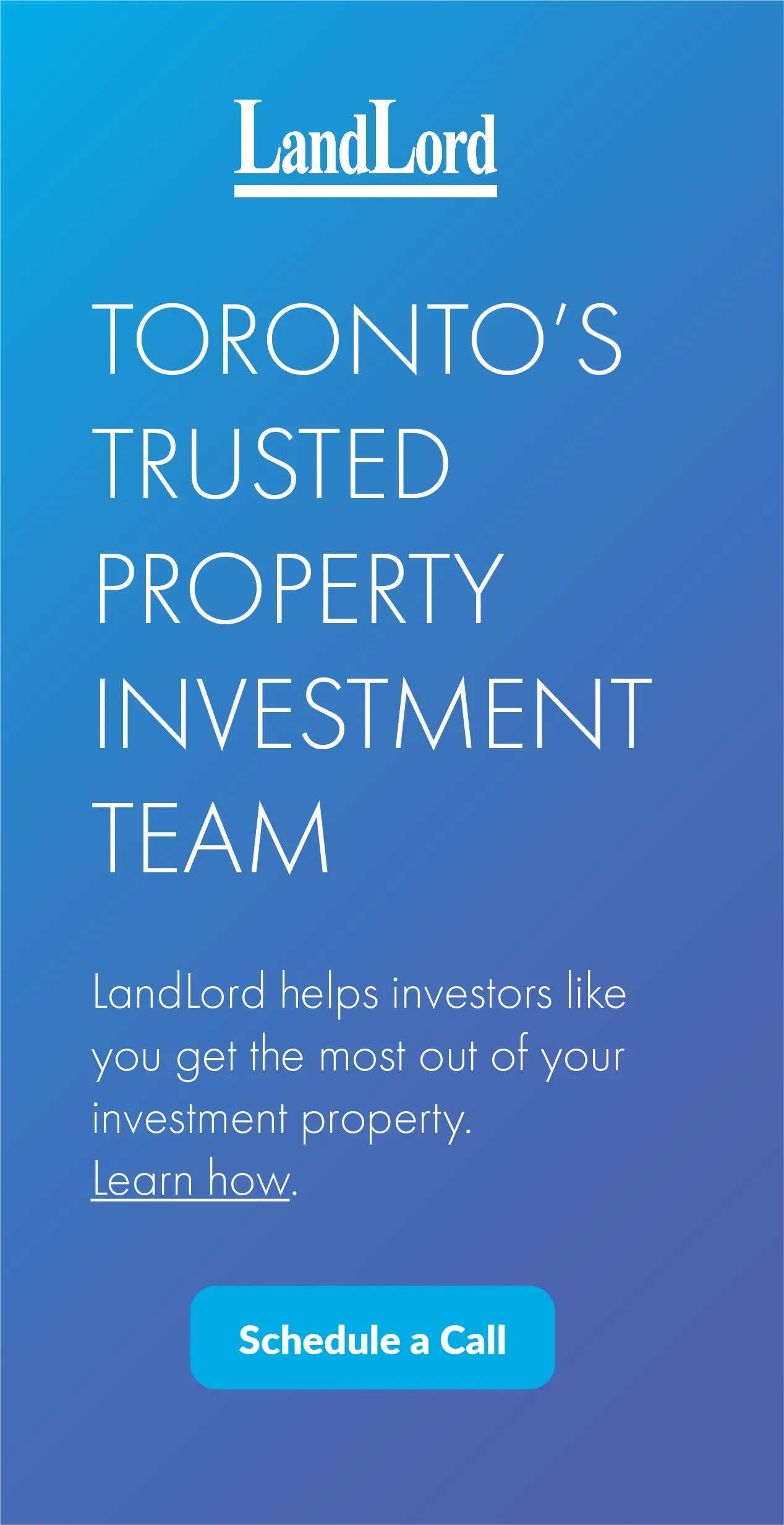 Banner for real estate investment