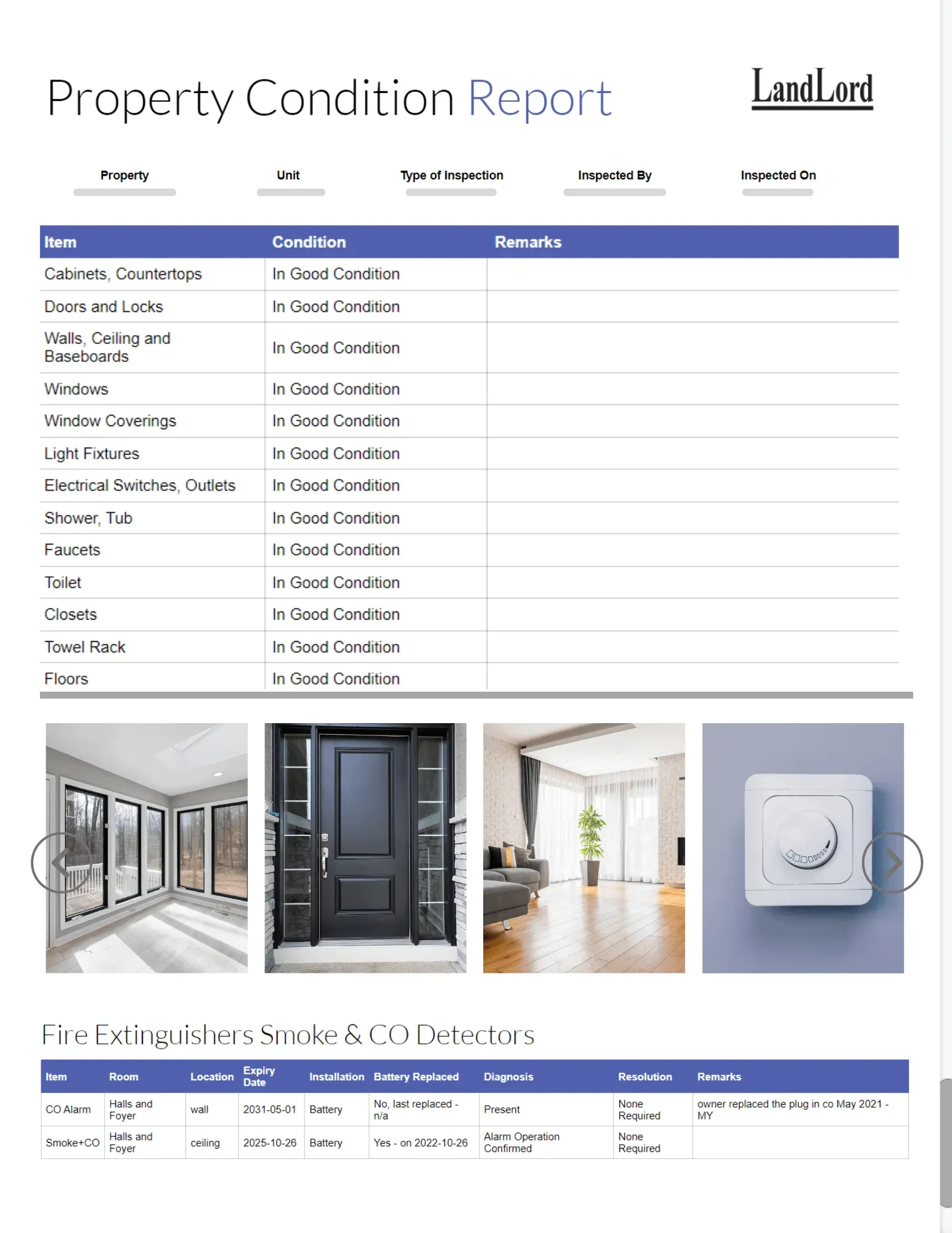 Property inspection report