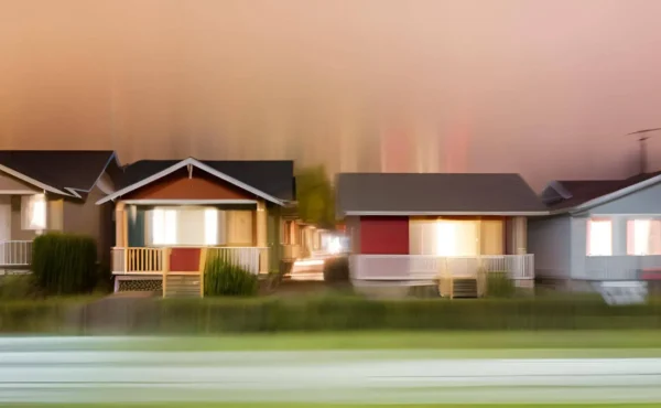 A row of single family houses