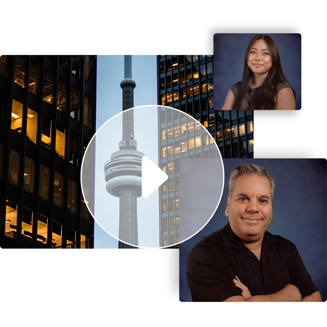 LandLord Property Management video thumbnail featuring Toronto CN Tower and team portraits.