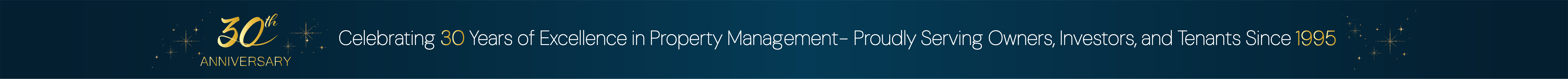 Banner celebrating LandLord’s 30 years of excellence in property management, serving owners and tenants since 1995.