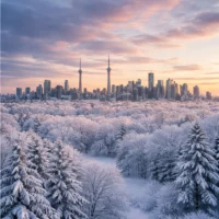 Toronto skyline in Winter