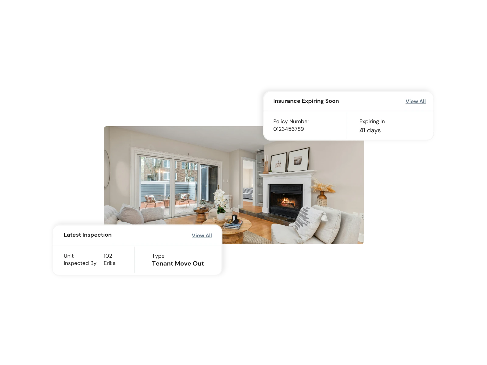LandLord Client Portal property dashboard with property administration and management information