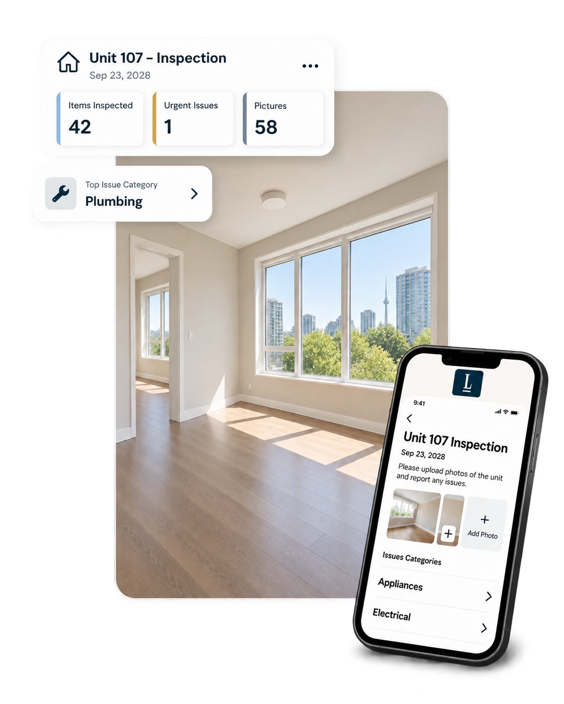 LandLord digital property inspection app showing documented inspection records
